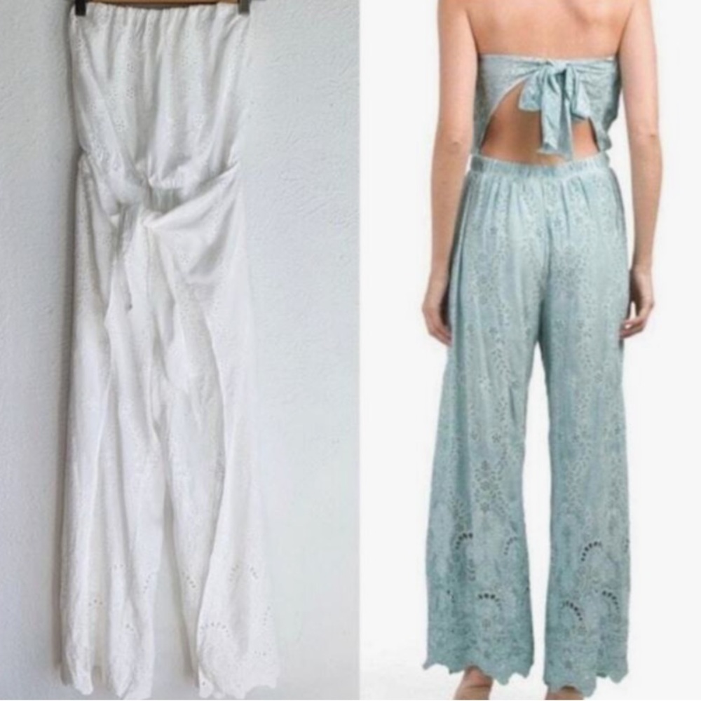 ♥️…Young Fabulous & Broke Ellis Strapless Eyelet Jumpsuit